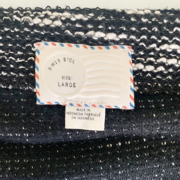 Anthropologie Postmark Black Grey Short Sleeve Knit Dress Women's Size Large L - Picture 5 of 9